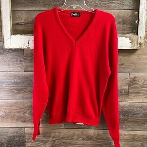 Vintage Vancort Men’s Vneck Pullover Acrylic SweaterSize Medium